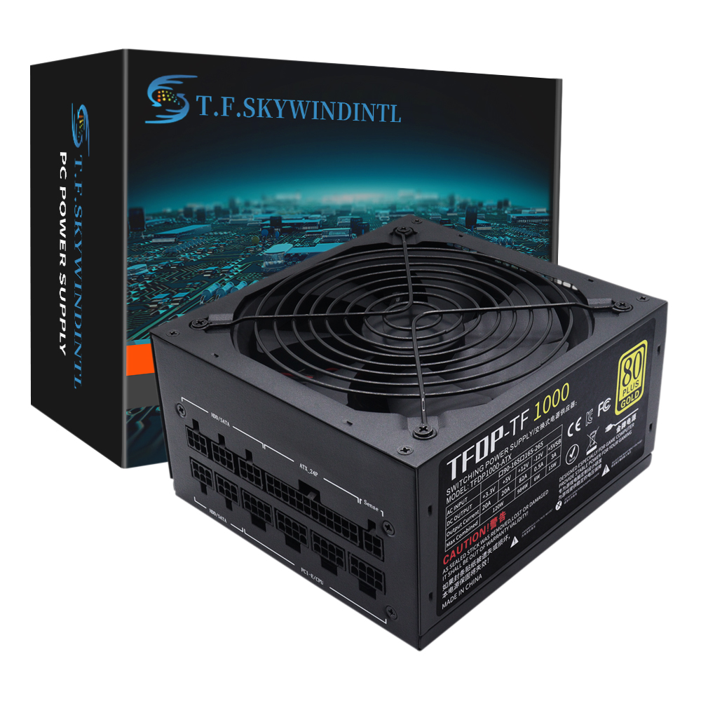 Pc Gaming Watt - T.F.SKYWINDINL 1000 وات مزود طاقة ذهبي