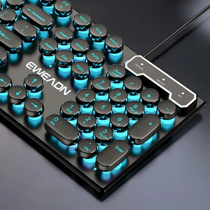 No Rgb Gaming Pc - مجموعة لوحة مفاتيح وماوس بتصميم ريترو