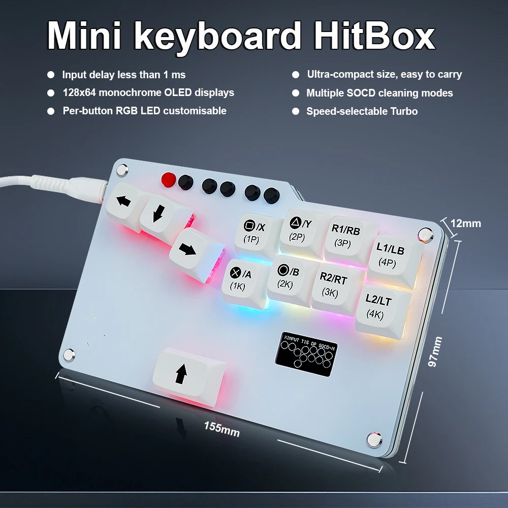 No Rgb Gaming Pc - لوحة مفاتيح جيب Hitbox Mini GP2040