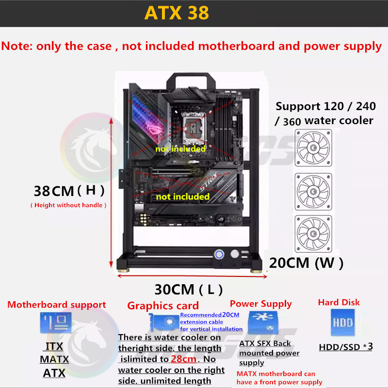إطار علبة كمبيوتر مفتوح MOD AT - مراجعة Pc Gaming Center وسعره