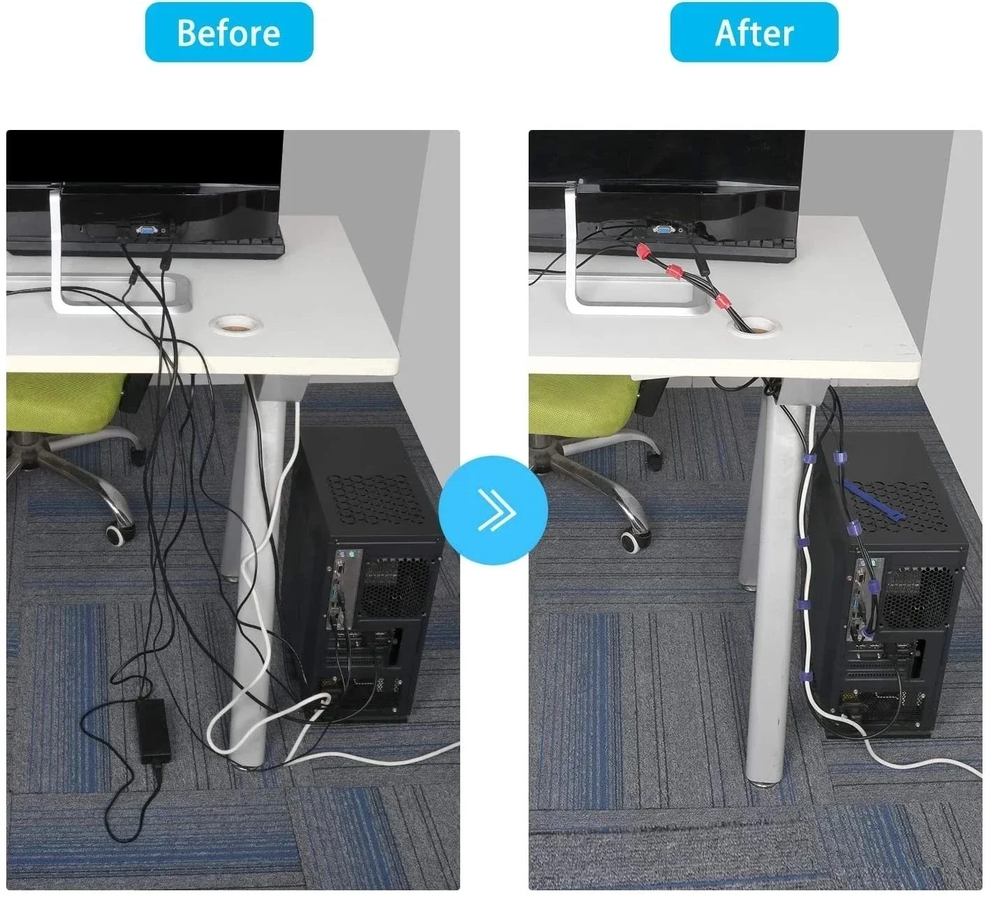 10/30/50 قطعة منظم كابلات USB، - مراجعة Cable Management Sleeve وسعره