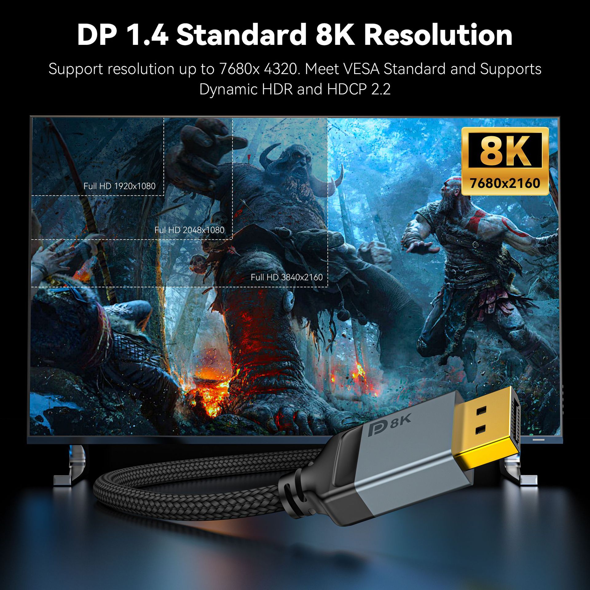 كابل DisplayPort 8K 1.4، كابل  - مراجعة High Refresh Monitor وسعره