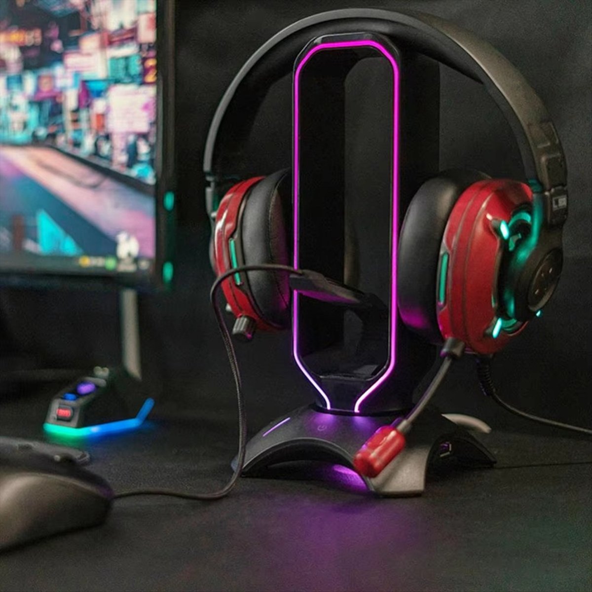 حامل سماعة رأس للألعاب RGB ثاب - مراجعة Mouse Bungee Holder وسعره