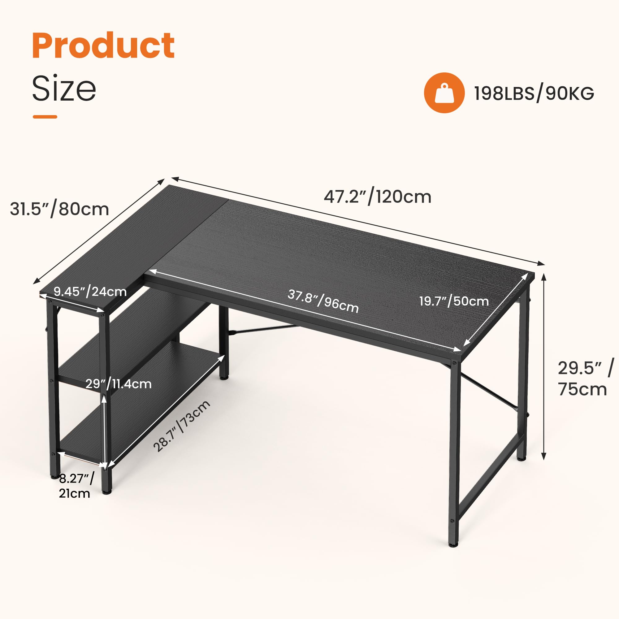 JHK L على شكل مكتب 47 بوصة مكت - مراجعة Pc Gaming Center وسعره