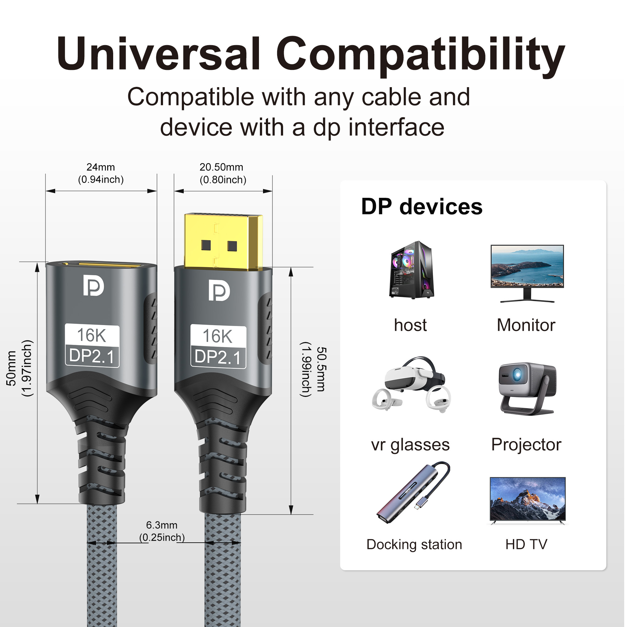 كابل تمديد DisplayPort 2.1 بسر - مراجعة High Refresh Monitor وسعره