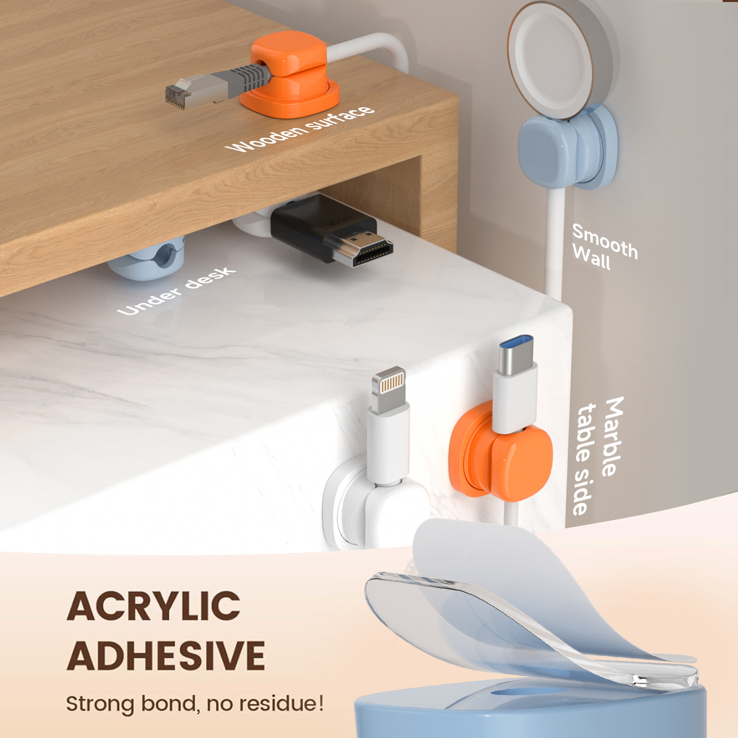 منظم كابلات لاصقة، مشبك كابل،  - مراجعة Cable Management Sleeve وسعره
