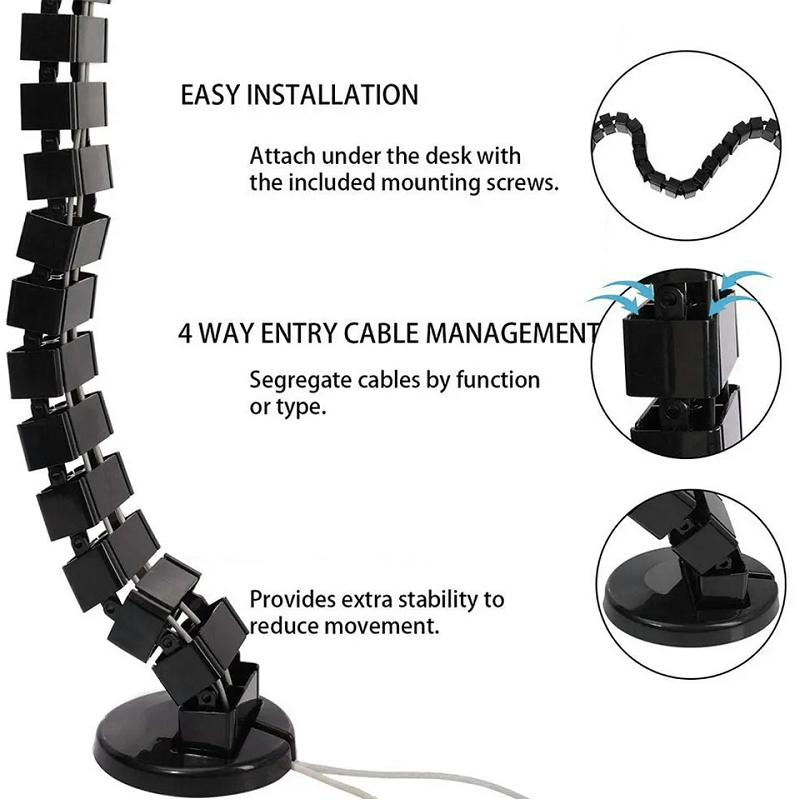 منظم أسلاك تحت المكتب، حاوية ك - مراجعة Cable Management Sleeve وسعره
