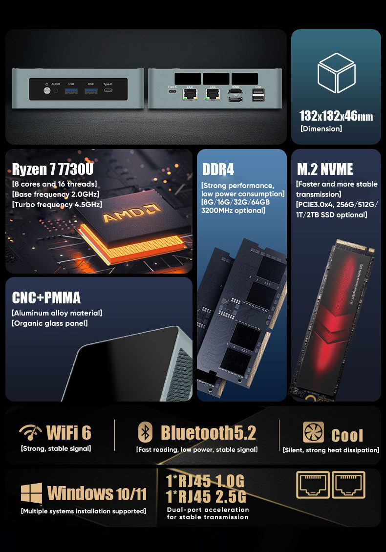 كمبيوتر Amd Mini Ryzen 9 6900H - مراجعة Pc Gaming Windows 7 وسعره